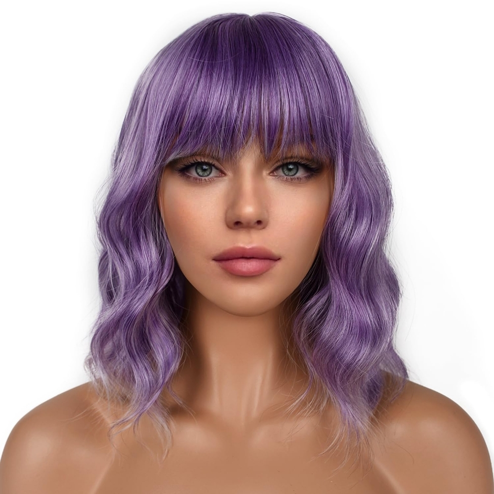 Purple violet short bob